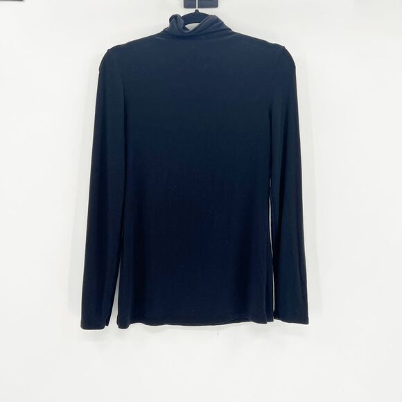 14th & Union Long Sleeve Top Womens Size PM Black Mock Neck Pullover‎ Stretch - Picture 2 of 5